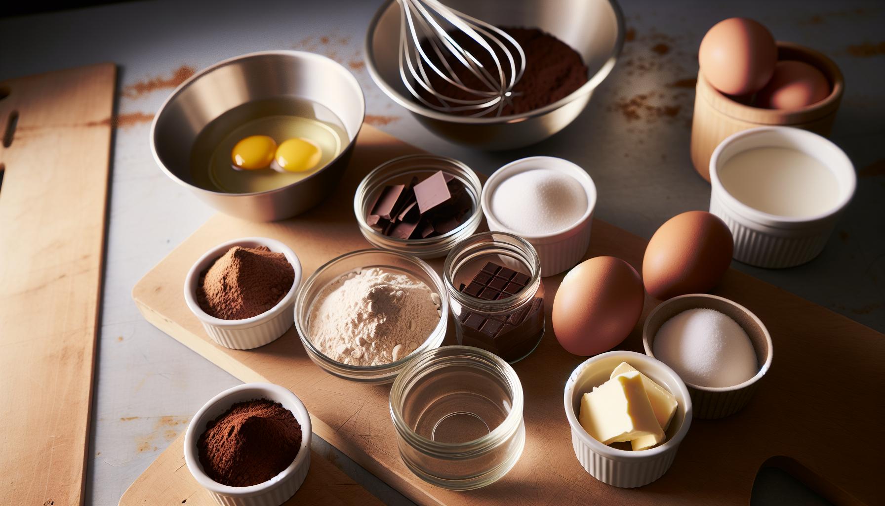 Bezlepkové ingredience pro čokoládový dort