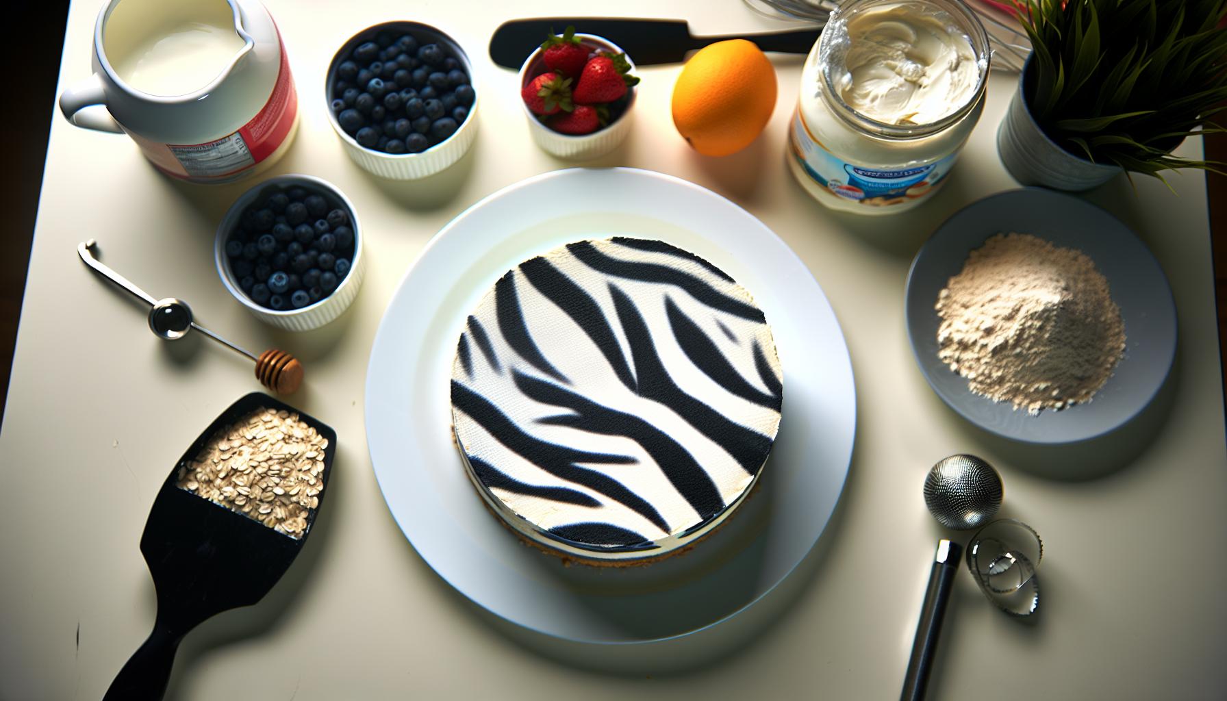 Fitness Tvarohový Zebra Dort: Proteinový Pruhovaný Zázrak 2 Fitness Tvarohový Zebra Dort: Základní Ingredience pro Zdravý Zázrak