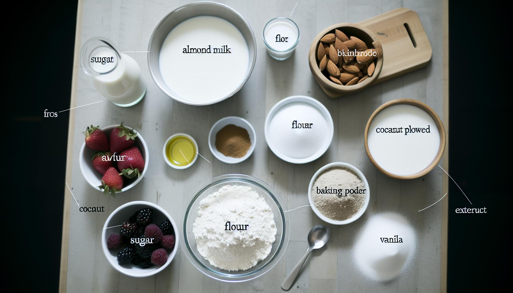 Hlavní ingredience pro lahodný veganský dort