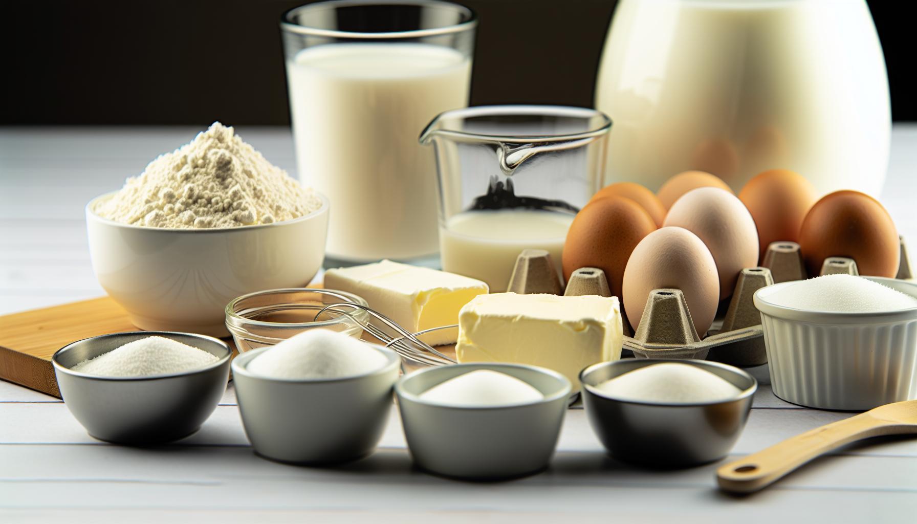 Hlavní ingredience pro nadýchaný dort