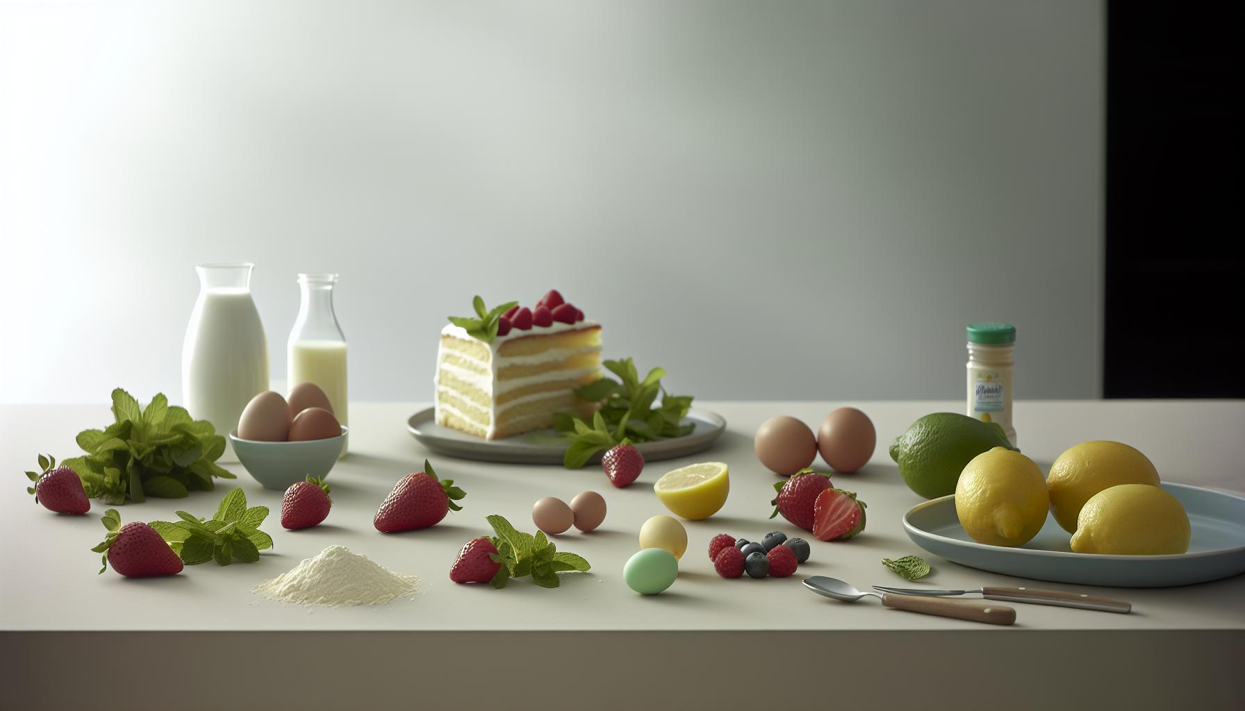 Hlavní ingredience pro osvěžující dort