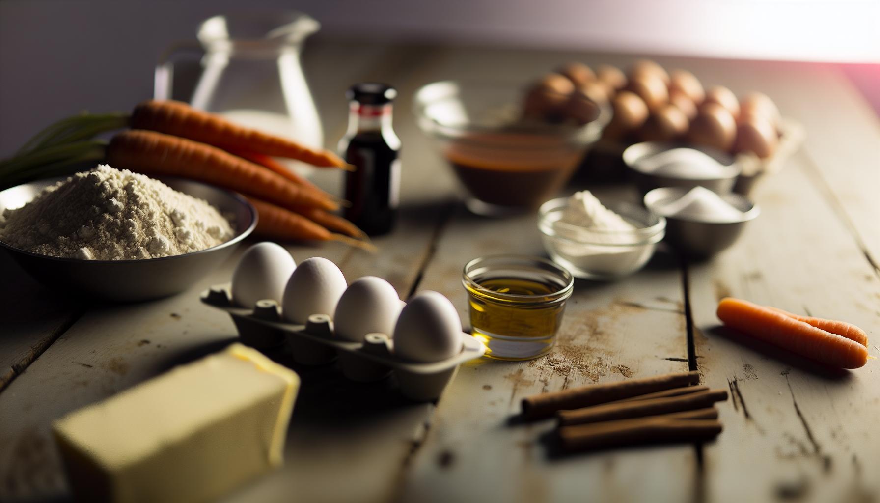 Ingredience pro dokonalý mrkvový dort