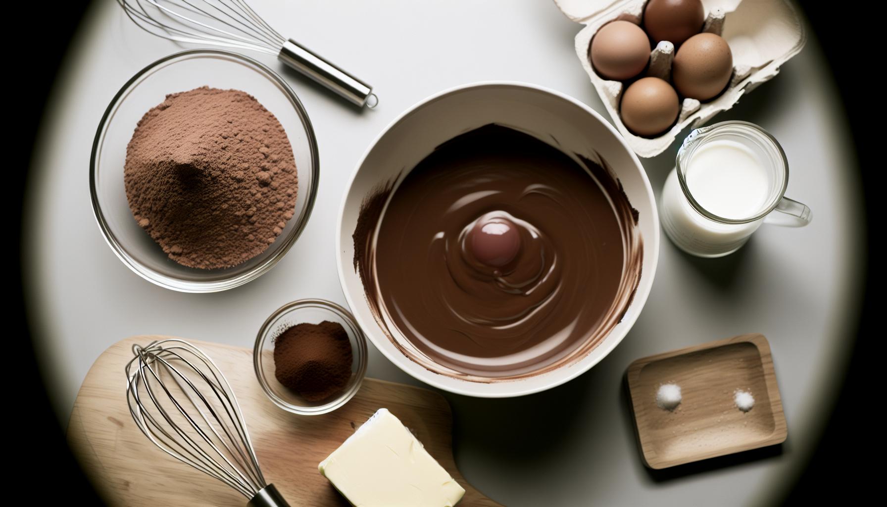 Ingredience pro vlhčí čokoládový dort bez mouky