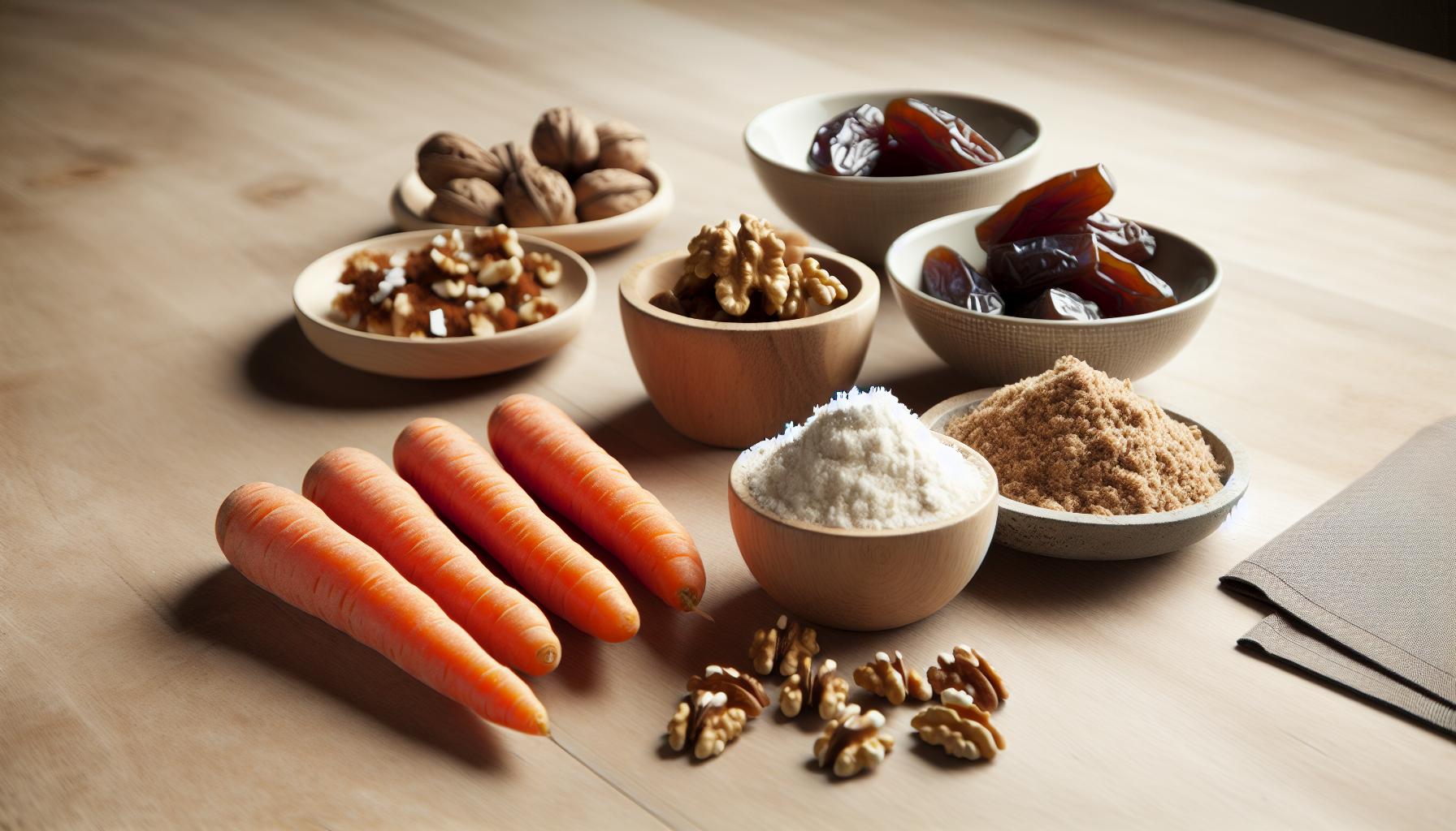 Jednoduché ingredience pro mrkvový raw dort