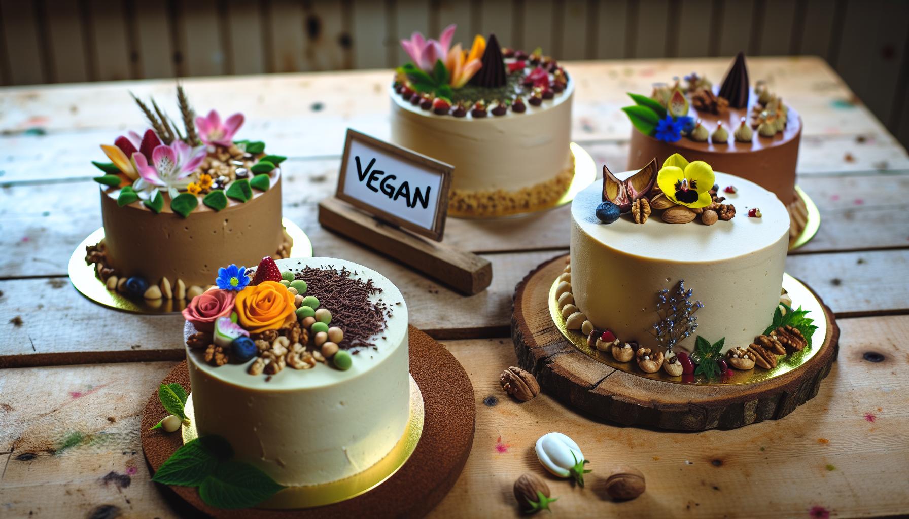 Kreativní designy a dekorace pro vegan dorty