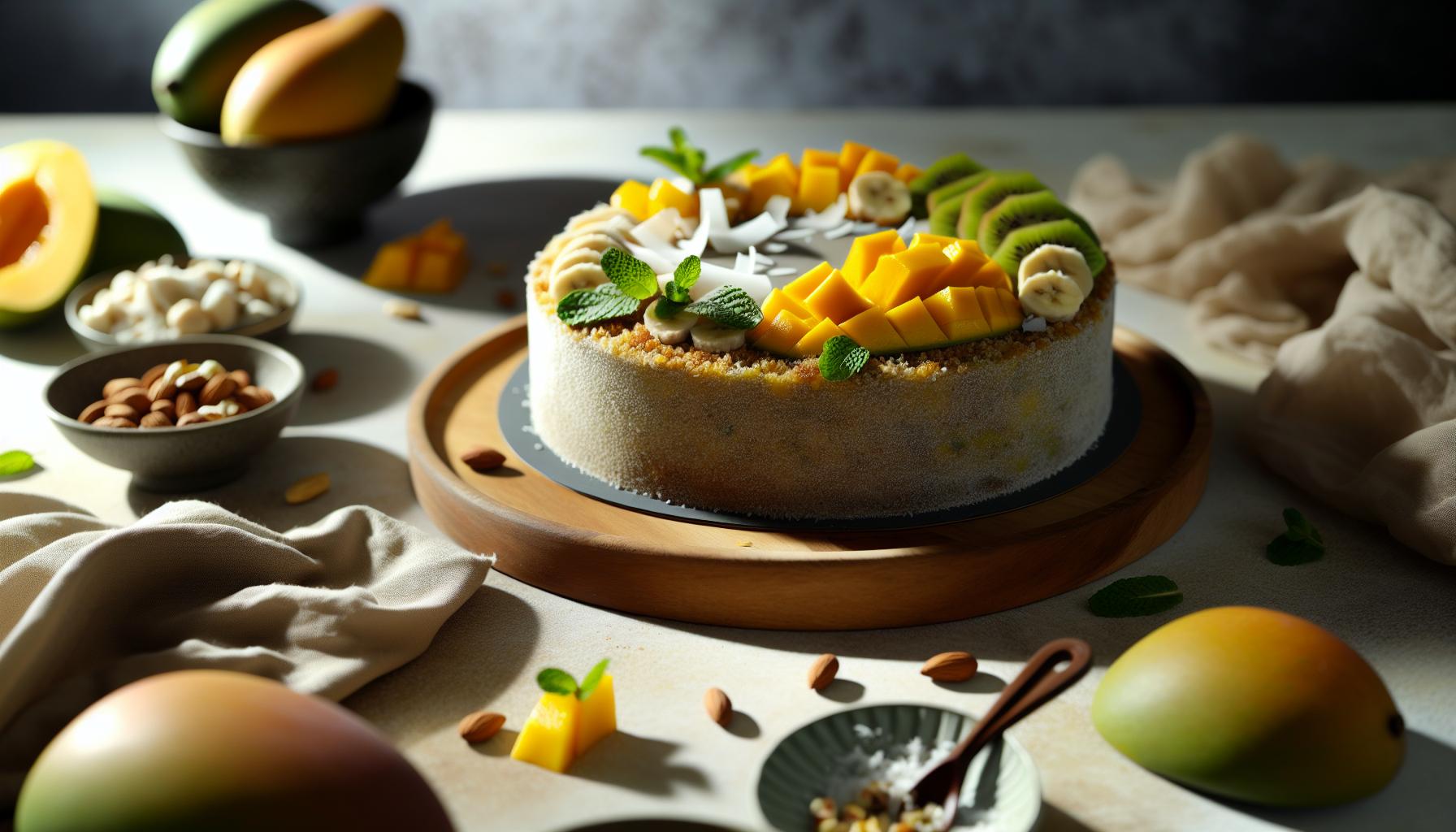 Raw mangový dort recept snadný: tropická dobrota bez cukru​