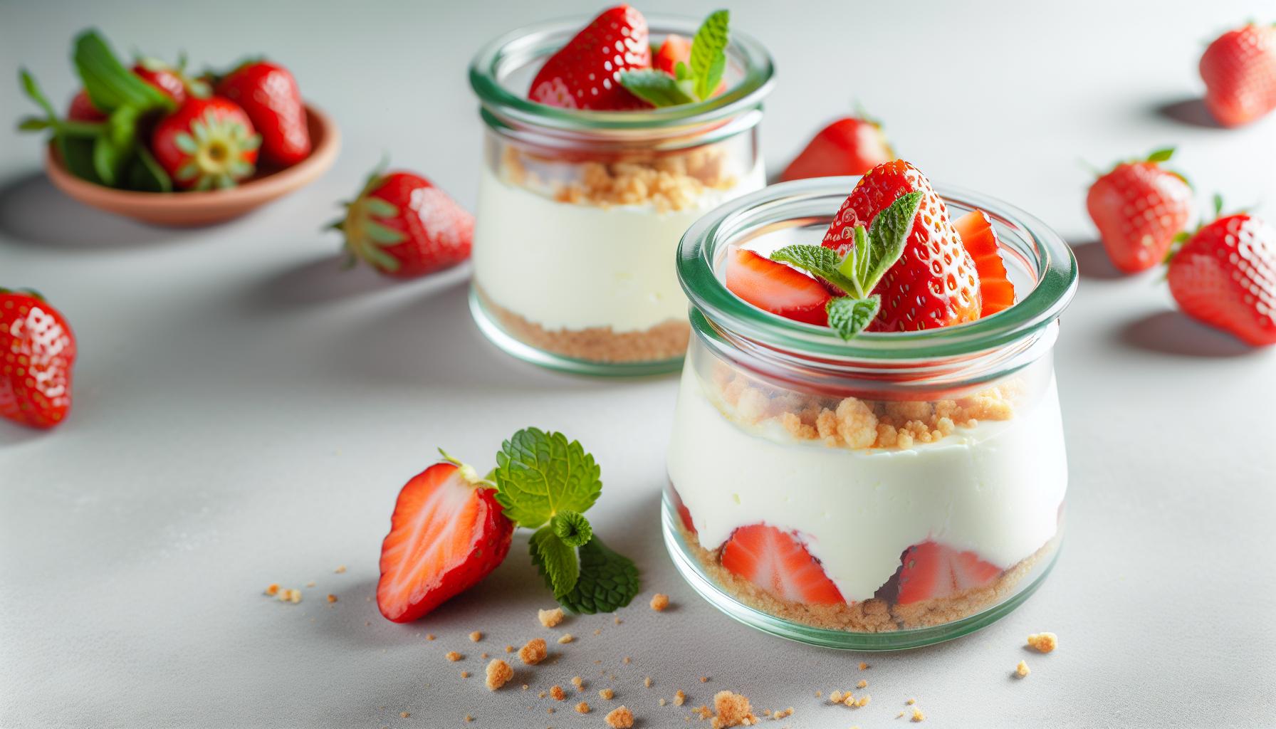 Zdravý Nepečený Tvarohový Dort S Jahodami: Ideál Do Skleničky​