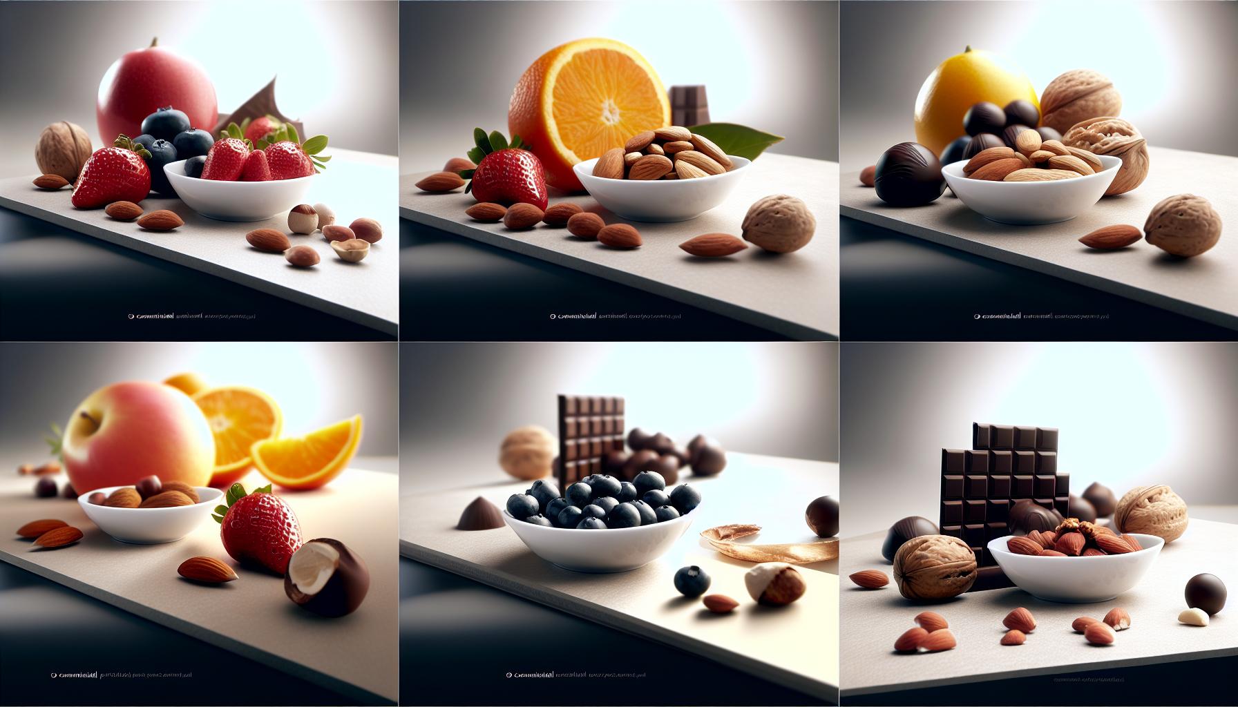 Různé varianty: Ovoce, ořechy a čokoláda
